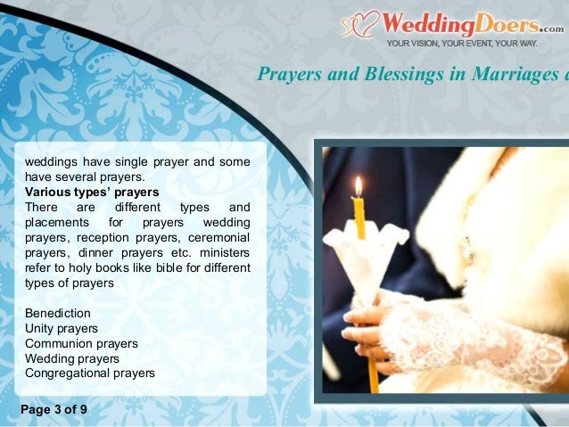 Prayers And Blessings In Marriages And Reception