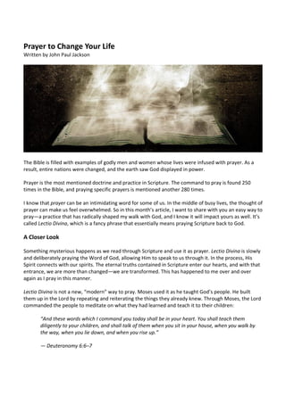 Prayer to change your life | PDF
