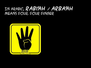 In Arabic, Rabi'ah / arba'ah
means four. Four finger
 