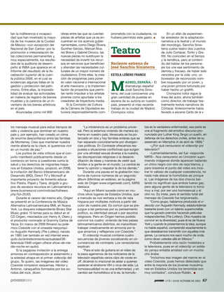 1773 / 24 DE OCTUBRE DE 2010 67
tro mensaje musical para estos tiempos de
odio y violencia que dominan en nuestro
país y, por ejemplo, han creado un clima
de enorme desconfianza entre las familias
de Monterrey. Creo que mantener nuestra
mente abierta es la clave, si queremos vivir
en un mundo de paz.”
Los puntos de vista críticos que el con-
junto manifestó públicamente desde un
comienzo en torno a cuestiones como la
salud y los derechos de migrantes hispa-
nos en Estados Unidos, propició, en 2008,
la invitación del Banco Interamericano de
Desarrollo (BID), Direct TV y Micrsoft al
importante proyecto de fomento educa-
tivo Piedra, Papel y Tijera, dirigido a gru-
pos de escasos recursos en Latinoamérica
(www.businesscol.com/noticias/fullnews.
php?id=3530).
Durante el verano del mismo año, Origen
se presentó en la Conferencia de Música
Alternativa Latinoamericana BMI, en Nueva
York. La disquera independiente Binary Star
Music grabó 10 temas para su debut en el
CD Origen, mezclados con Henry A. Otero y
el productor nominado al Grammy Carlos de
Yarza. En marzo de 2009 filmaron su polé-
mico Coexiste con el cineasta neoyorqui-
no Augustin Kennady (The Lottery), nacido
en 1985 (ver también en red internet www.
quito.biz/entretenimiento/actualidad/36-
farandula/1846-origen-ofrece-show-de-me-
dia-noche-en-quito).
Si la pegajosa invitación a la entrega
amorosa en contraposición al aislamiento y
la soledad atrapa en el primer videoclip del
grupo, Te quiero, las imágenes del video
Coexiste rompieron esquemas. Héctor y
Antonio, caraqueños formados por los so-
nidos del rock, dicen:
“La intolerancia es un problema univer-
sal. Pero la estamos viviendo de manera ex-
trema en nuestro país, Venezuela se ha po-
larizado en dos y hay familias enteras que se
han separado concretamente por divergen-
cias políticas. En Contraste ofrecemos res-
puesta a situaciones conflictivas que surgen
por una afinidad sexual diversa a la nuestra,
las discrepancias religiosas o la desacre-
ditación de ideas y maneras de vestir que
dividen a la gente en el mundo. Lo central es
tener tu opinión y respetar la de los demás.”
Durante una pausa en la grabación noc-
turna de nuevos números de un segundo
álbum (Mentiras en estéreo, en la página
web de Origen www.origenweb.com), MIRS
destaca:
“Aquí en Miami sucede como en mu-
chos otros lugares de Estados Unidos, que
a menudo se nos rechaza a los de raza
hispana por múltiples motivos a partir del
color de nuestra piel. Es común que se pre-
juzgue a las personas por su pensamiento
político, su identidad sexual o por asuntos
religiosos. Pero en Origen hemos podido
convivir los cuatro; viniendo de tres países
latinoamericanos distintos, es maravilloso
trabajar creativamente en armonía por lo
que amamos y reflejamos con Coexiste.”
El videoclip musical contiene cuatro
secuencias de jóvenes socializando en cir-
cunstancias de contraste. Los venezolanos
explican:
“Para el solo de guitarra en el video de
la pieza agarramos de los noticiarios de la
televisión española varios clips de voces en
off, diciendo lo irracional de aislar a quienes
padecen el síndrome VIH o virus del sida. La
homosexualidad no es una enfermedad, y en
cambio ser homofóbico sí lo es, la homofo-
bia es la verdadera enfermedad, esa parte se
une al fragmento del emotivo discurso pro-
nunciado por Luther King Tengo un sueño, en
defensa de los derechos civiles, antes de su
asesinato en Memphis (4 de abril de 1968).”
–¿Por qué censuraron el videoclip por
televisión?
–Lamentablemente, así fue –responde
MIRS–. Nos censuraron en Univisión supri-
miendo imágenes donde aparecen bailando
un chico negro con otro de raza blanca, y
para nosotros el punto del video era mos-
trar lo valioso de cualquier coexistencia, no
nada más atacar la homofobia así porque
sí. Las imágenes de los dos chavos bai-
lando no significan que ambos fueran gay,
pero alguna gente de la televisora lo tomó
muy a mal, por ser uno homosexual y el
otro no. Es triste, pero el sentido total del
mensaje de Coexiste fue tergiversado.
“Como grupo, habíamos producido el vi-
deoclip con Augustin Kennady, estadunidense
bastante joven con un talento superincreíble
que ha ganado premios haciendo películas
independientes (The Lottery). Otra muestra de
convivir en la diversidad, pues él es de Nueva
York y cuando le presentamos la idea, aunque
no habla español, comprendió exactamente lo
que deseábamos transmitir con aquellas imá-
genes. La censura nos sacó mucho de onda,
como dicen ustedes allá en México.”
Probablemente otra razón molestara a
la televisora, pues en el videoclip un solda-
do yanqui entabla amistad con un mucha-
cho árabe.
“Incluimos esa imagen del marine en el
video Coexiste, pues hemos detectado que
entre la mayoría de los jóvenes musulma-
nes en Estados Unidos los terroristas son
muy contados”, concluye Rubén. ●
tan la indiferencia e incapaci-
dad que han mostrado la mayo-
ría de los museos de la Ciudad
de México –con excepción del
Nacional de San Carlos– por la
promoción e interpretación de
las colecciones permanentes y,
muy especialmente, los resulta-
dos de la auditoría de desem-
peño al INBA que aparece en el
Informe del resultado de la ﬁs-
calización superior de la cuen-
ta pública 2008, en el cual se
evidencian algunas fallas en la
gestión y protección del patri-
monio. Entre ellas, la imposibi-
lidad de evaluar las actividades
en materia de registro de bienes
muebles y la carencia de un in-
ventario de los bienes artísticos
en el país.
Anunciadas como mil 900
obras entre las que se cuentan
piezas de artistas que ya se en-
cuentran en los acervos guber-
namentales, como Diego Rivera,
Gunther Gerzso, Manuel Álva-
rez Bravo y Gabriel Orozco, las
nuevas piezas no sustituyen la
necesidad de invertir los recur-
sos en servicios que beneficien
y atiendan las necesidades cul-
turales de un mayor número de
ciudadanos. Entre ellas, la crea-
ción de programas para poner
en valor nacional e internacional
el arte mexicano, y la implemen-
tación de proyectos que permi-
tan tanto impulsar a los artistas
jóvenes como apuntalar a los
creadores de trayectoria media.
Si la Comisión de Cultura
de la Cámara de Diputados es-
tuviera responsablemente com-
prometida con la ciudadanía, no
hubiera permitido este gasto. ●
Teatro
Reciente estreno de
José Sanchis Sinisterra
ESTELA LEÑERO FRANCO
M
ADRID, ESPAÑA.- El
dramaturgo español
José Sanchis Sinis-
terra, del cual conocemos una
gran cantidad de puestas en
escena de su autoría en nuestro
país, presentó el más reciente
trabajo en la ciudad de Madrid:
Cronopios rotos.
En un afán de experimen-
tar alrededor de la adaptación
narrativa a la teatral y el mundo
del monólogo, Sanchis Sinis-
terra vuelve teatro dos cuentos
de Julio Cortázar, Torito y Gra-
ﬁtti. No coinciden en el tiempo
y la temática, pero al conteni-
do del hablar de los persona-
jes los une ese sentimiento de
derrota y fracaso, de haber sido
vencidos por la vida: uno, un
boxeador de reconocido nom-
bre noqueado por un joven, y
una joven pintora torturada por
haber hecho un grafitti.
Cronopios rotos sigue la
línea del autor, ahora también
como director, de trabajar tea-
tralmente textos narrativos de
Córtazar. Anteriormente había
llevado a escena Carta de la
 