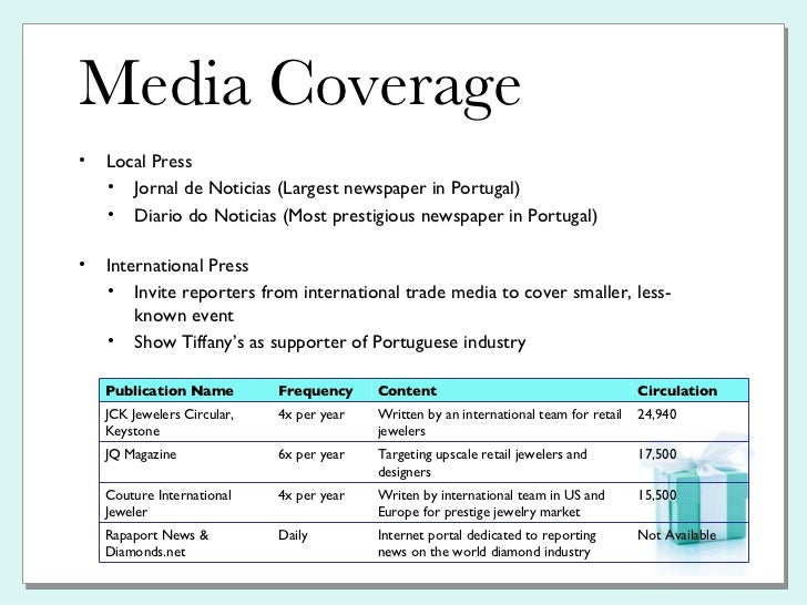 tiffany co pr plan