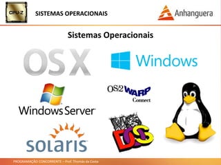 PROGRAMAÇÃO CONCORRENTE – Prof. Thomás da Costa
SISTEMAS OPERACIONAIS
Sistemas Operacionais
 