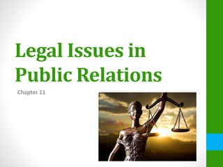 Legal Issues in
Public Relations
Chapter 11
 