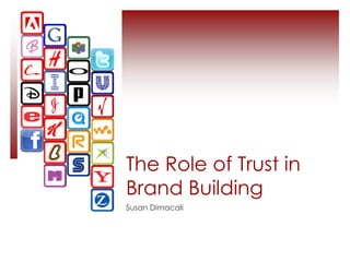 The Role of Trust in
Brand Building
Susan Dimacali
 