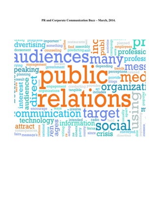 PR and Corporate Communication Buzz – March, 2014.
 