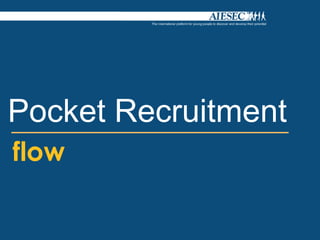 Pocket Recruitment
flow
 