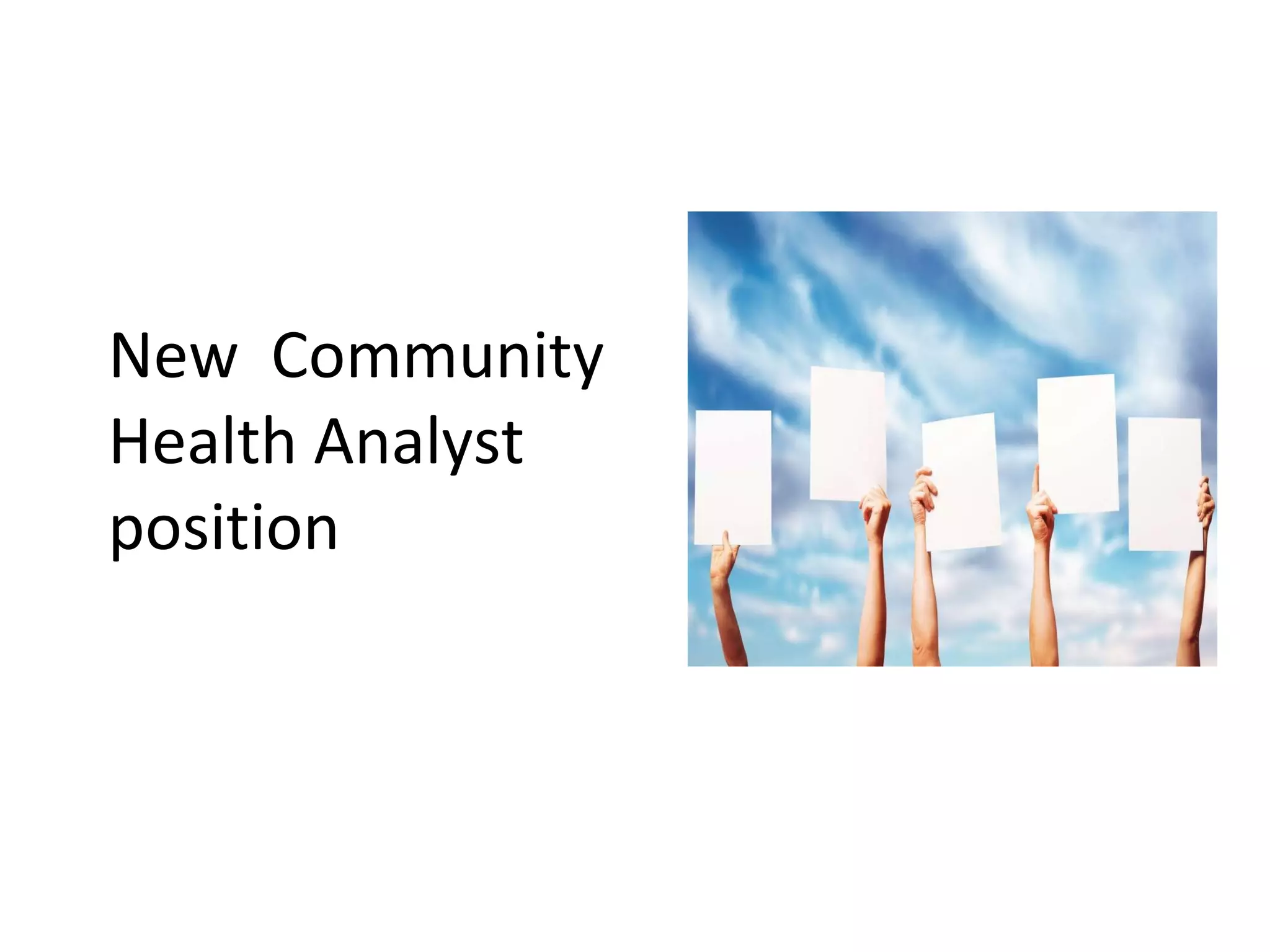 New  Community Health Analyst position 