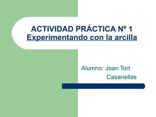 ACTIVIDAD PRÁCTICA Nº 1 Experimentando con la arcilla Alumno: Joan Tort Casanellas 