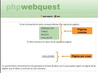 Páginas creadas Página por crear 