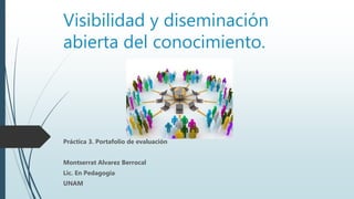 Visibilidad y diseminación
abierta del conocimiento.
Práctica 3. Portafolio de evaluación
Montserrat Alvarez Berrocal
Lic. En Pedagogía
UNAM
 