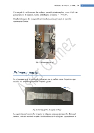 Práctica 3 ensayo de traccion | PDF