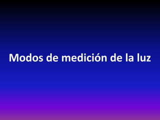 Modos de medición de la luz
 