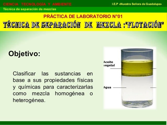 Práctica de laboratorio técnicas de separación de mezclas