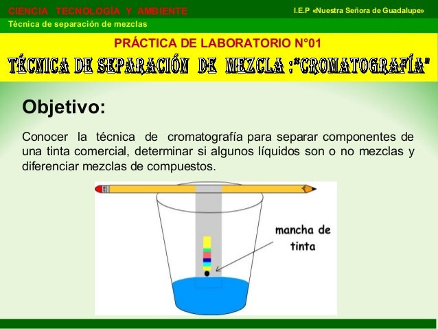 Práctica de laboratorio técnicas de separación de mezclas