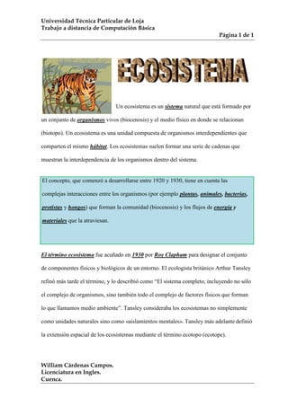 lefttop<br />Un ecosistema es un sistema natural que está formado por un conjunto de organismos vivos (biocenosis) y el medio físico en donde se relacionan (biotopo). Un ecosistema es una unidad compuesta de organismos interdependientes que comparten el mismo hábitat. Los ecosistemas suelen formar una serie de cadenas que muestran la interdependencia de los organismos dentro del sistema.<br />El concepto, que comenzó a desarrollarse entre 1920 y 1930, tiene en cuenta las complejas interacciones entre los organismos (por ejemplo plantas, animales, bacterias, protistas y hongos) que forman la comunidad (biocenosis) y los flujos de energía y materiales que la atraviesan.<br /> []El término ecosistema fue acuñado en 1930 por Roy Clapham para designar el conjunto de componentes físicos y biológicos de un entorno. El ecologista británico Arthur Tansley refinó más tarde el término, y lo describió como “El sistema completo, incluyendo no sólo el complejo de organismos, sino también todo el complejo de factores físicos que forman lo que llamamos medio ambiente”.[] Tansley consideraba los ecosistemas no simplemente como unidades naturales sino como «aislamientos mentales».[ ]Tansley más adelante[ ]definió la extensión espacial de los ecosistemas mediante el término ecotopo (ecotope).<br />Fundamental para el concepto de ecosistema es la idea de que los organismos vivos interactúan con cualquier otro elemento en su entorno local. Eugene Odum, uno de los fundadores de la ecología, declaró: Toda unidad que incluye todos los organismos (es decir: la quot;
comunidadquot;
) en una zona determinada interactuando con el entorno físico así como un flujo de energía que conduzca a una estructura trófica claramente definida, diversidad biótica y ciclos de materiales (es decir, un intercambio de materiales entre la vida y las partes no vivas) dentro del sistema es un ecosistema.[ ]El concepto de ecosistema humano se basa en desmontar de la dicotomía humano/naturaleza y en la premisa de que todas las especies están ecológicamente integradas unas con otras, así como con los componentes abióticos de su biotopo.<br />Ejemplo de ecosistemas<br />Ecosistema acuático<br />Chaparral<br />Arrecife de coral<br />Desierto<br />Ecosistema marino<br />Pluviselva<br />Sabana<br />Pantano<br />Taiga<br />Ecosistema terrestre<br />Tundra<br />Selva<br />Bosque<br />Ecosistema humano<br />Prado<br />Tipos de ecosistemas<br />Ecosistemas acuáticosson aquellos que se dan en el agua. La principal ventaja de los ecosistemas acuáticos es su menor dependencia con respecto a la temperatura. En un ecosistema terrestre la temperatura constituye un factor limitante, Mientras que el agua la temperatura tiene un valor más uniforme y no limita tanto la permanencia de los individuos. Las principales desventajas de los ecosistemas acuáticos son la falta de nutrientes, la falta de oxígeno y la falta de luz a medida que aumenta la profundidad.Ecosistemas aéreosLos ecosistemas aéreos son considerados como ecosistemas de transición dado que los individuos que lo integran no pueden estar en él de una manera permanente. Tienen que descender al suelo para buscar nutrientes, descansar, procrear, etc. Por este motivo, algunos especialistas los integran dentro de los ecosistemas terrestres.Ecosistemas terrestresLos ecosistemas terrestres presentan una variedad mayor que el resto de ecosistemas dado que son muchos los factores que limitan las especies que en ellos habitan. Entre los principales factores condicionantes tenemos el clima, la geografía, la composición del suelo, etc. Todos estos factores han producido una gran variedad de eco zonas o regiones biogeografías en donde los elementos animados e inanimados presentan sus características peculiares. Las especies se han adaptado a los ecosistemas desarrollando unas características que les permiten vivir en los mismos. Así, por ejemplo, entre las adaptaciones de los animales podíamos mencionar el desarrollo de unas extremidades adecuadas que les permiten el movimiento. Las plantas no necesitan moverse pero han desarrollado tallos que les permiten sostenerse en el medio<br />dWd∝1=t+β1=mdr2m∝1-V<br />dWd∝1Φ=β2=Φ-∝Φr2dr2m∝1-V-∝Φ21-2<br />Este es uno de los pasos de los ejemplos de separación de variables en la ecuación de Hamilton-Jacobi en cuanto a la obtención de las nuevas coordenadas 1 y  usando la función característica de Hamilton W como si fuera el Hamiltoniano.<br />