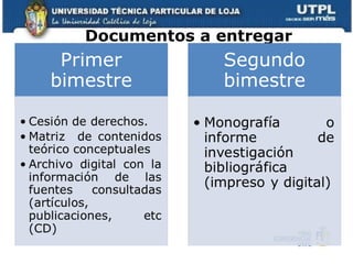 Documentos a entregar 