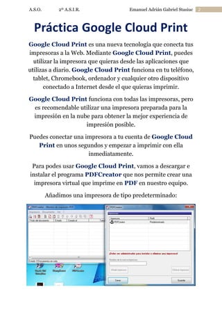 Práctica Impresión Google Cloud Print | PDF