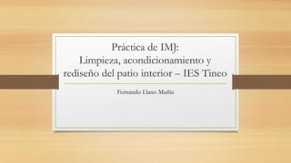 Práctica de IMJ:
Limpieza, acondicionamiento y
rediseño del patio interior – IES Tineo
Fernando Llano Muñiz
 