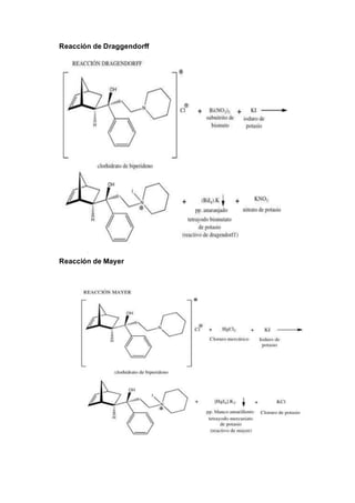 Reacción de Draggendorff
Reacción de Mayer
 
