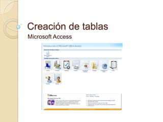 Creación de tablas Microsoft Access 