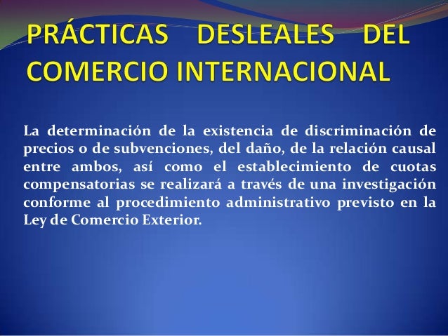Prácticas desleales del comercio internacional
