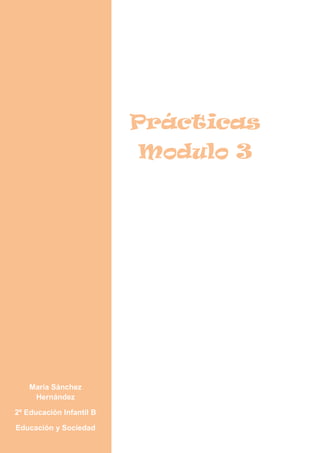 Prácticas
                          Modulo 3




    María Sánchez
     Hernández

2º Educación Infantil B

Educación y Sociedad
 