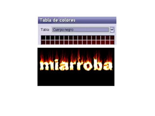 Práctica texto de fuego