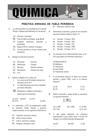 PRÁCTICA DIRIGIDA DE TABLA PERIÓDICA