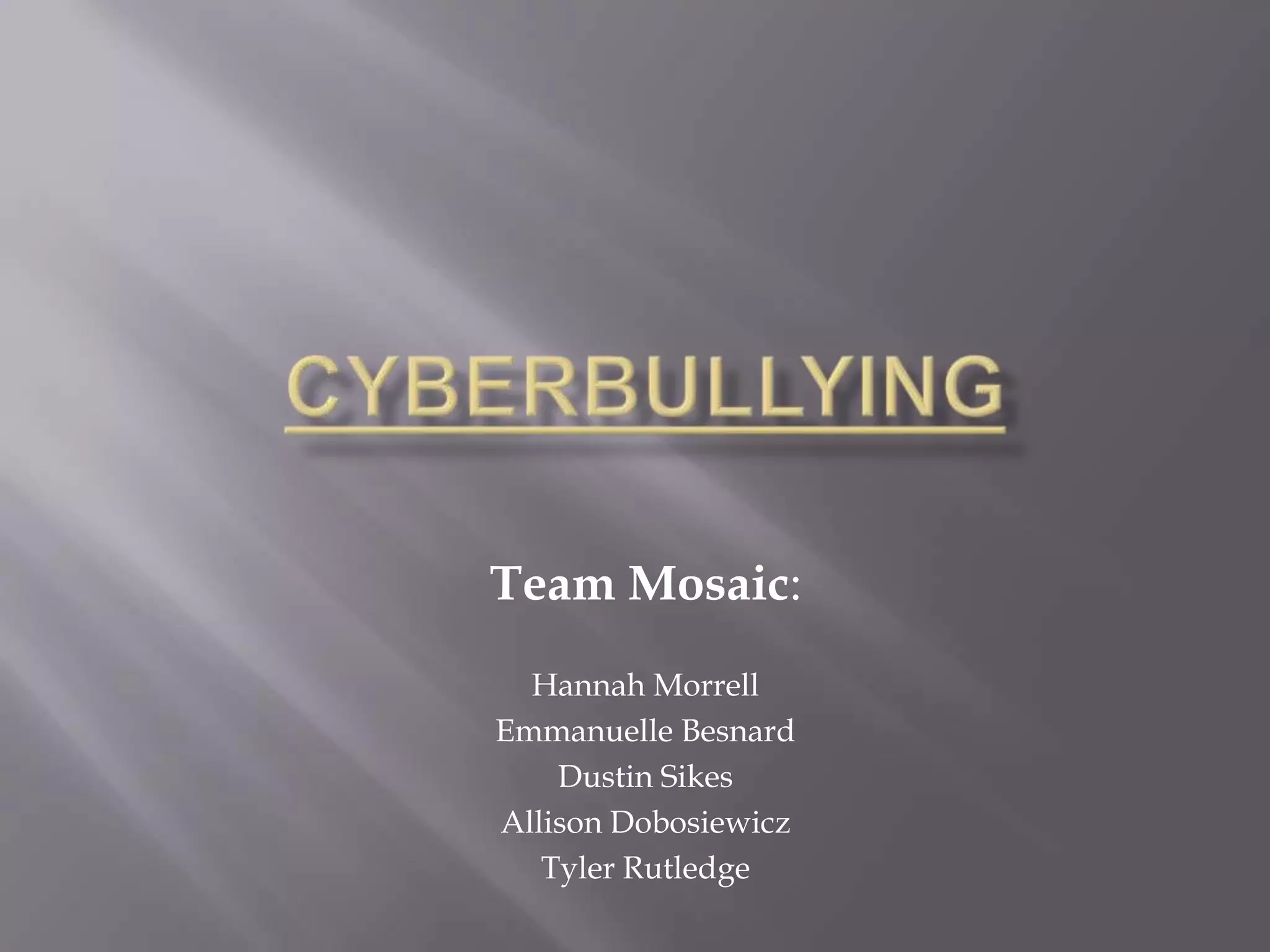 Tyler Rutledge Pr cyberbullying campaign powerpoint | PPTX