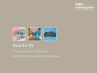 The most cost-efficient
aluminium passivhaus window
Avantis 95
 