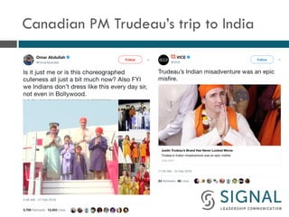 Canadian PM Trudeau’s trip to India
 