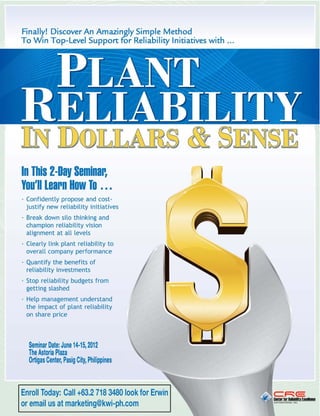 Plant Reliability in Dollars &amp; Sense