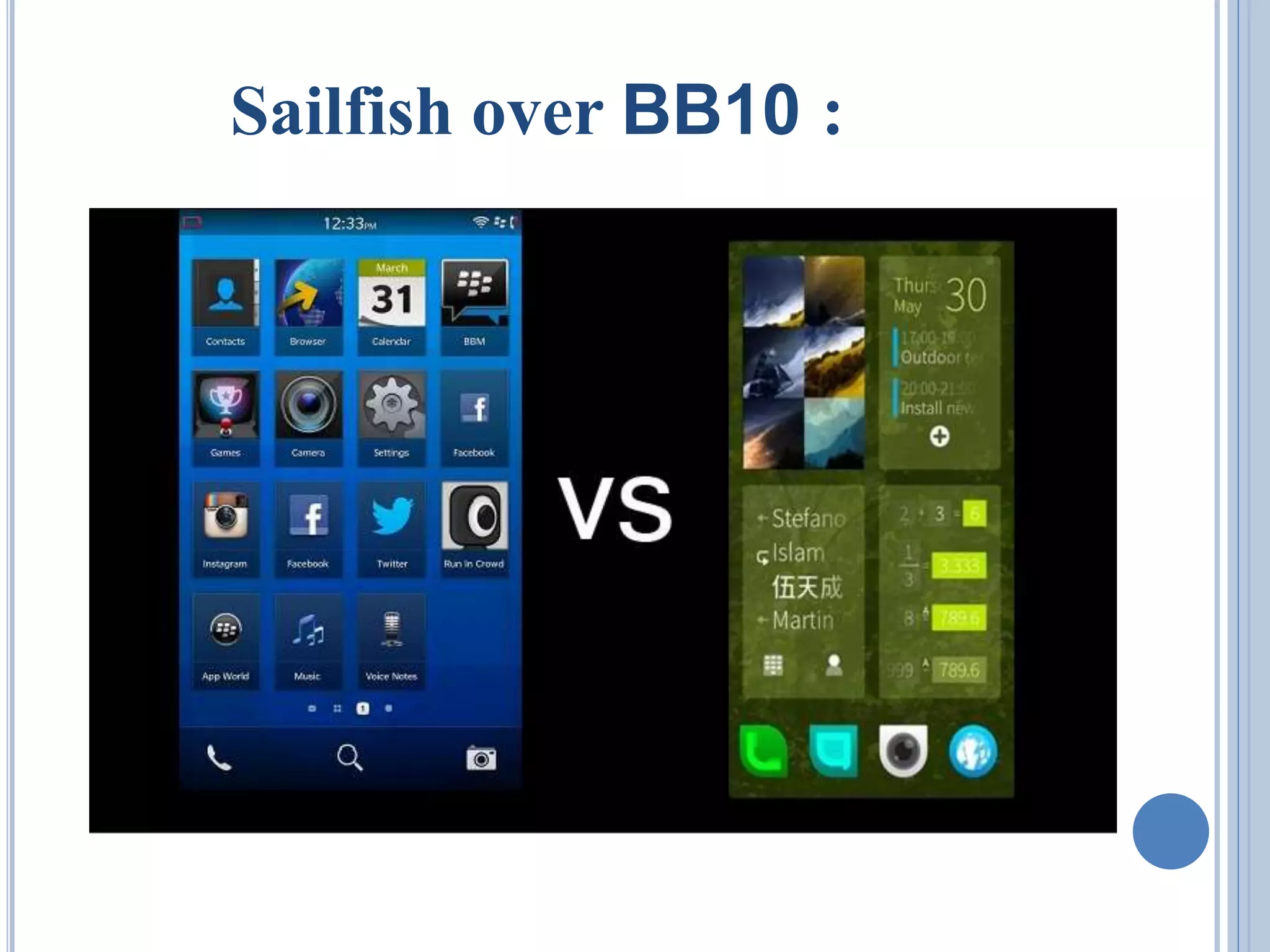 Sailfish over BB10 :
 