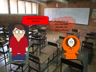 lo boy a llamar a
rectoría
Profesora un
niño llamado
Nicolás me
hace bullying