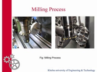 Milling Process
Fig: Milling Process
Khulna university of Engineering & Technology
 