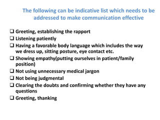 Effective Communication in healthcare | PPTX