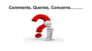 Comments, Queries, Concerns………
 