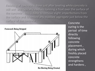 Concrete
curing is the
period of time
directly
following
concrete
placement ,
during which
freshly placed
concrete
strengthens
and hardens ,
 