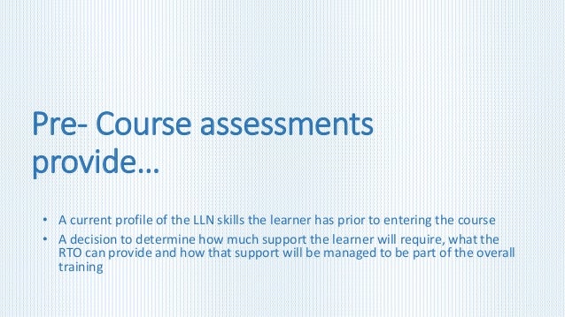 pre course assessment impact on assessment