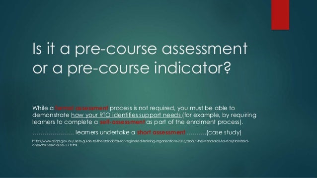 pre course assessment validation v2