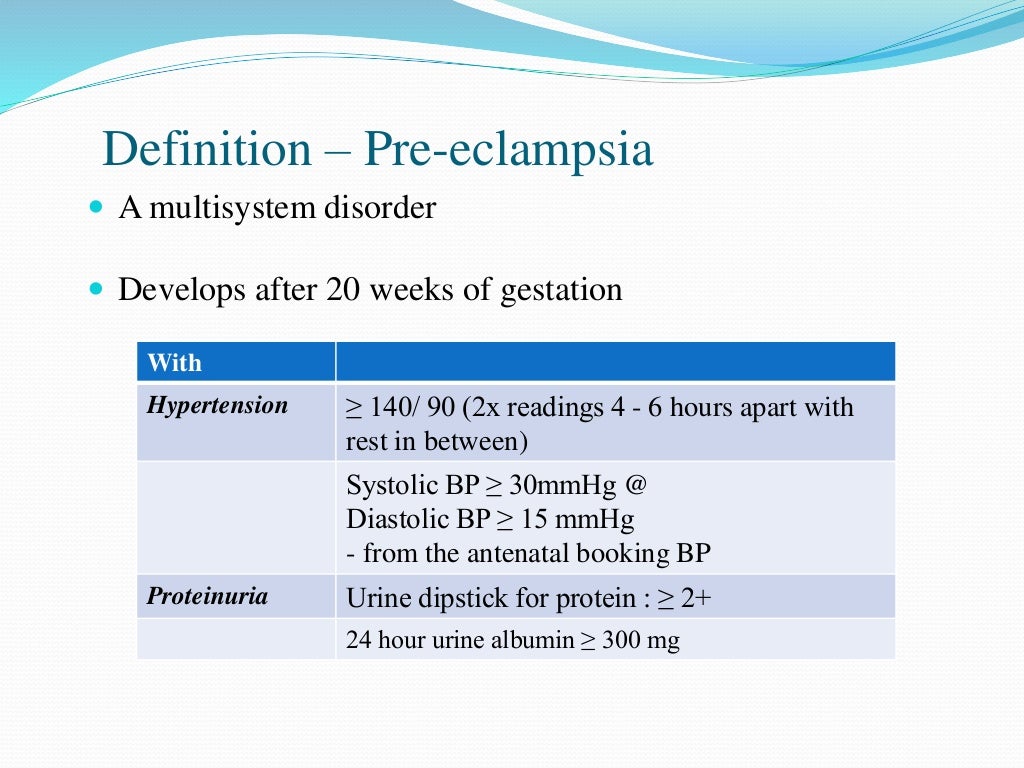 PreEclampsia & Eclampsia