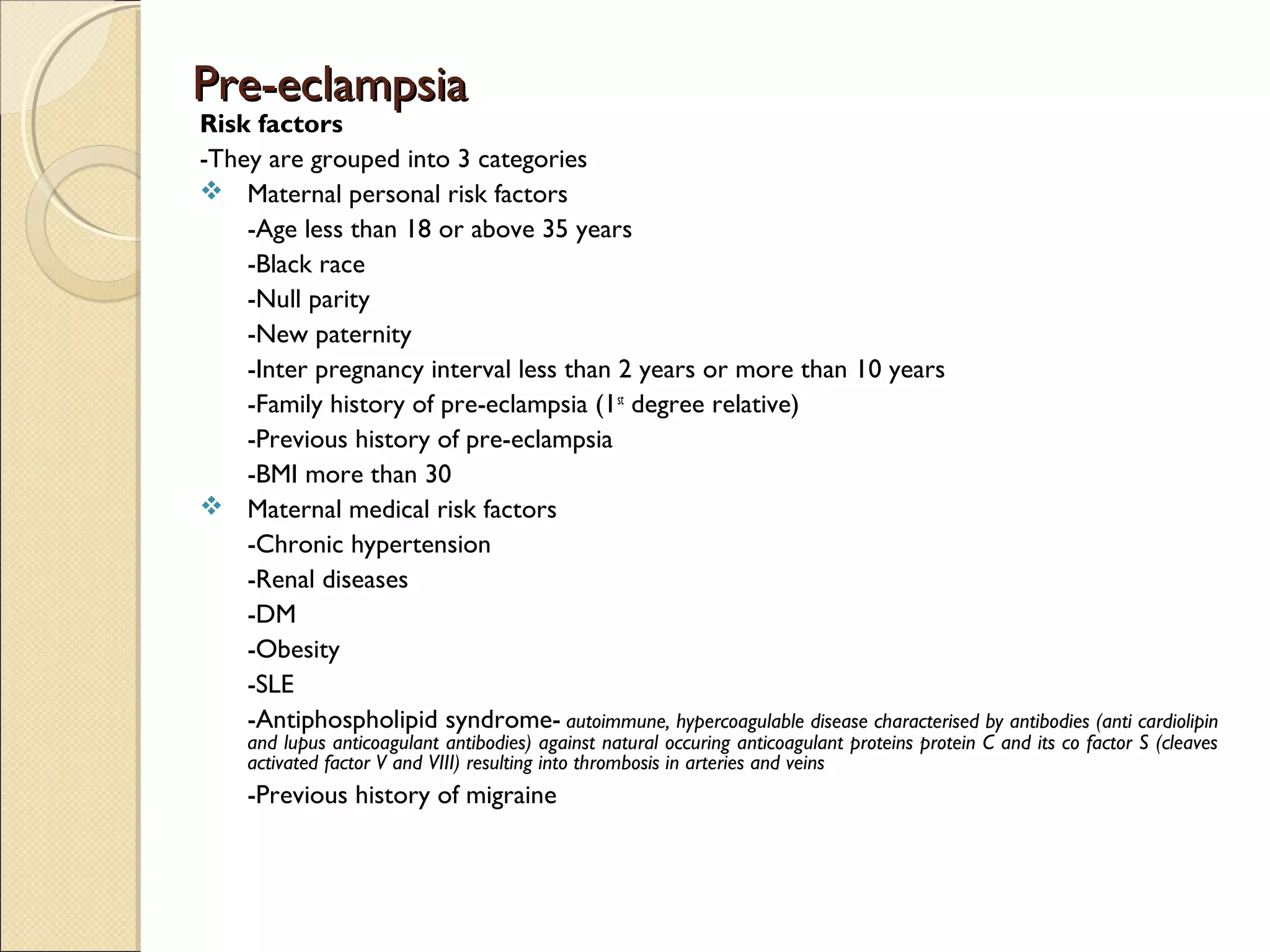 Pre eclampsia; eclampsia | PPT