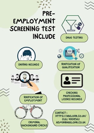 Pre-Employment Screening Test Include