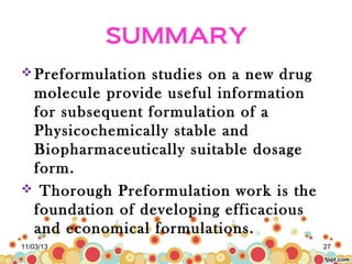 Pre formulation | PPT
