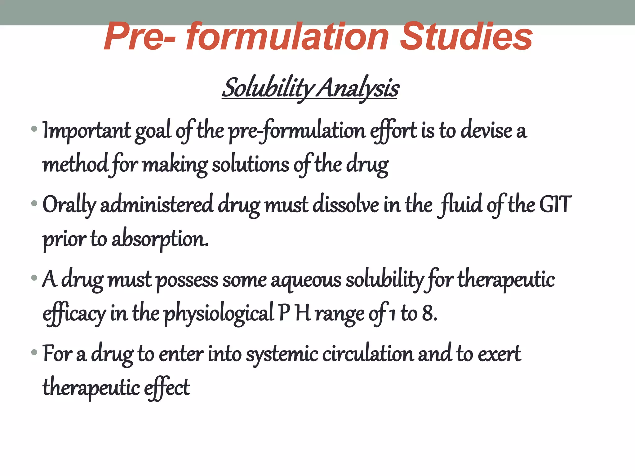 Pre-Formulation Studies | PPTX