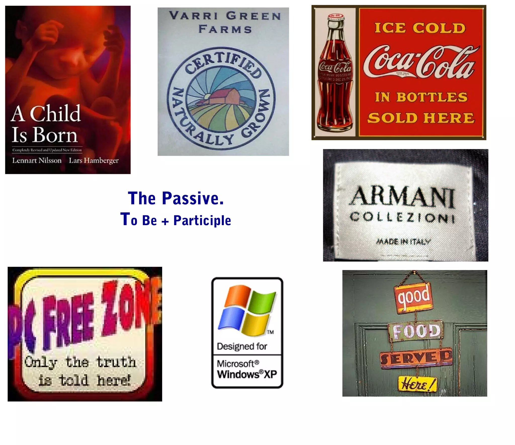 The Passive.
To Be + Participle
 