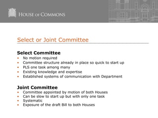 Pre legislative scrutiny House of Commons | PPTX