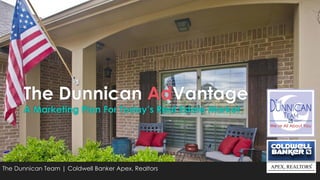 The Dunnican AdVantage
A Marketing Plan For Today’s Real Estate Market
The Dunnican Team | Coldwell Banker Apex, Realtors
 