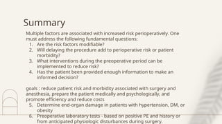 Pre-operative management prior surgical procedures | PPTX