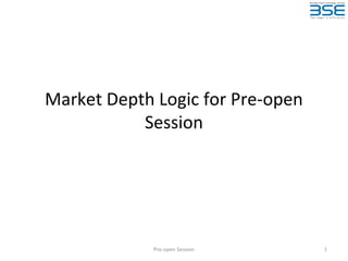Market Depth Logic for Pre-open
Session
1Pre-open Session
 